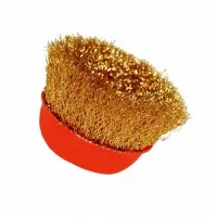 Щетка чашечная для УШМ 75 мм (3), латунированная, волнистая проволока