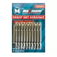 Набор бит кованых PH2, 65 мм, 10штук, "MAXIMUM" MX 04030